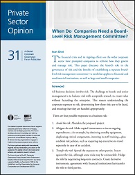 PSO 31: When Do Companies Need a Board-Level Risk Management Committee?